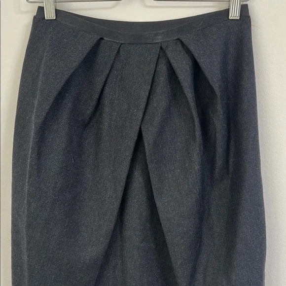 Black Knee-Length Hache Wool Pencil Skirt sz S - Picture 3 of 8